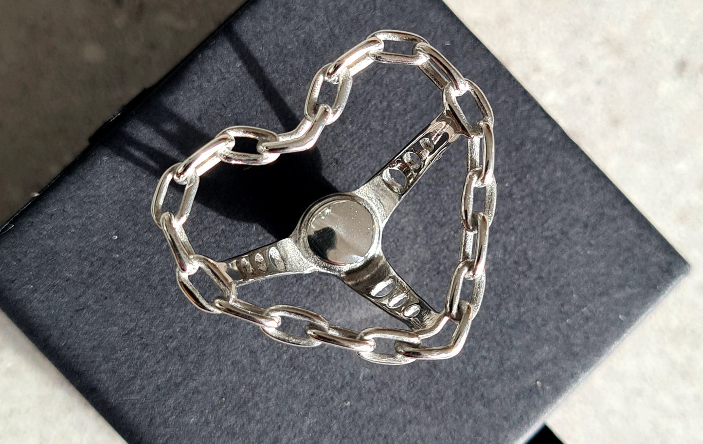 Heart shaped Steel Chain Steering Wheel
