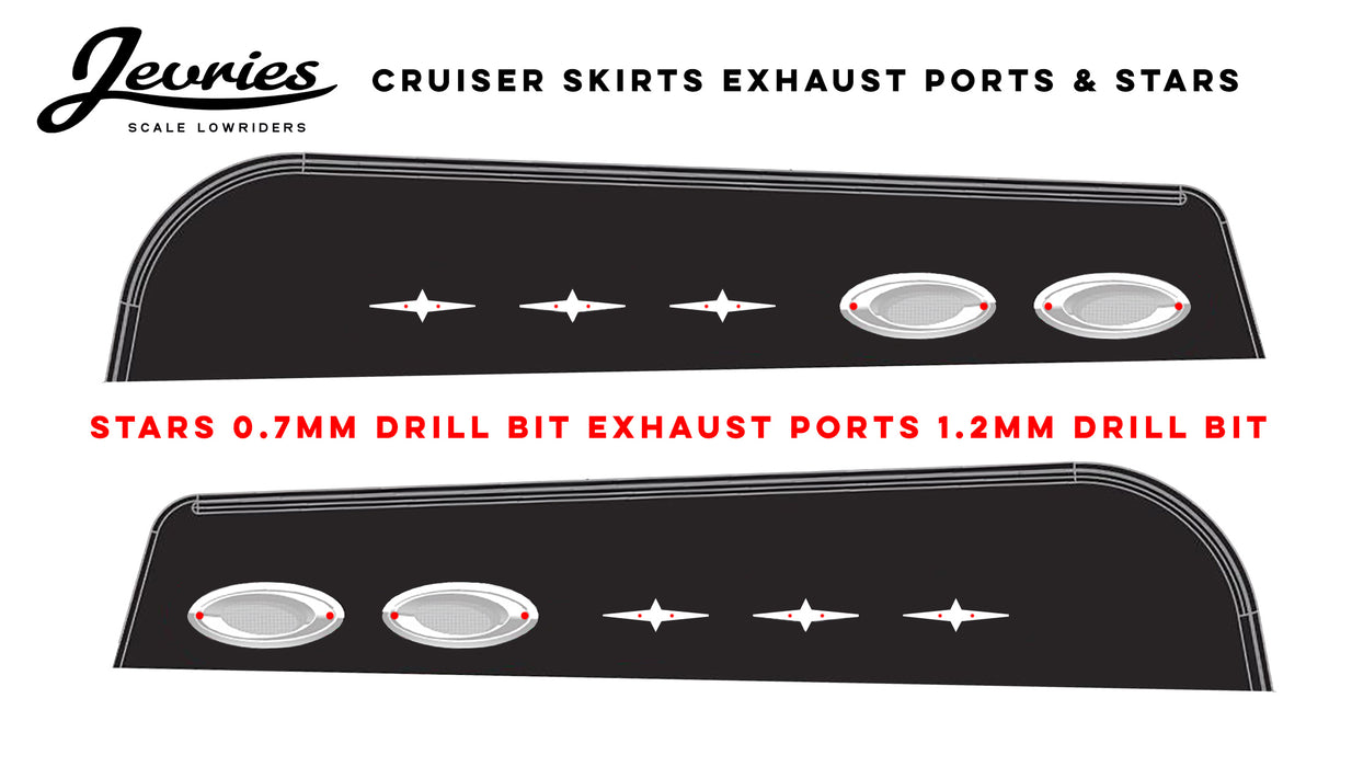 FifytNine Impala cruiser skirts exhaust ports & stars