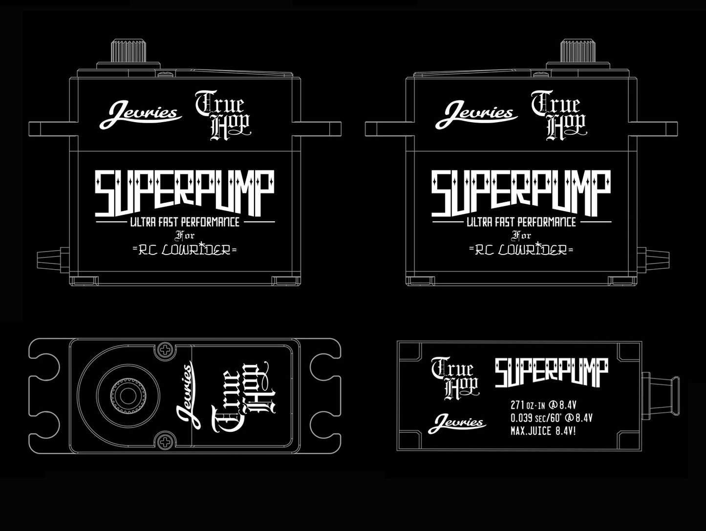 True Hop SUPER PUMP servo developed for 10A BEC at 8.4V